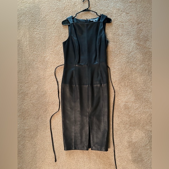 ANTONIO MELANI Luxury Collection Black Leather Dress - Picture 3 of 5
